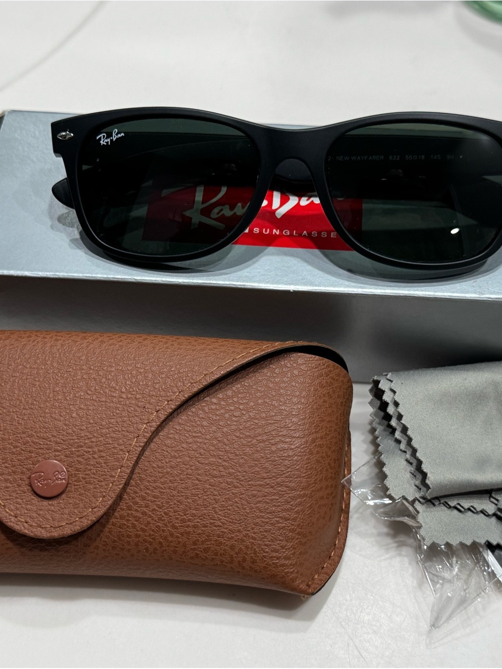 Ray-Ban Men’s Black Frame with Dark Green Lenses Wayfarer Sunglasses
